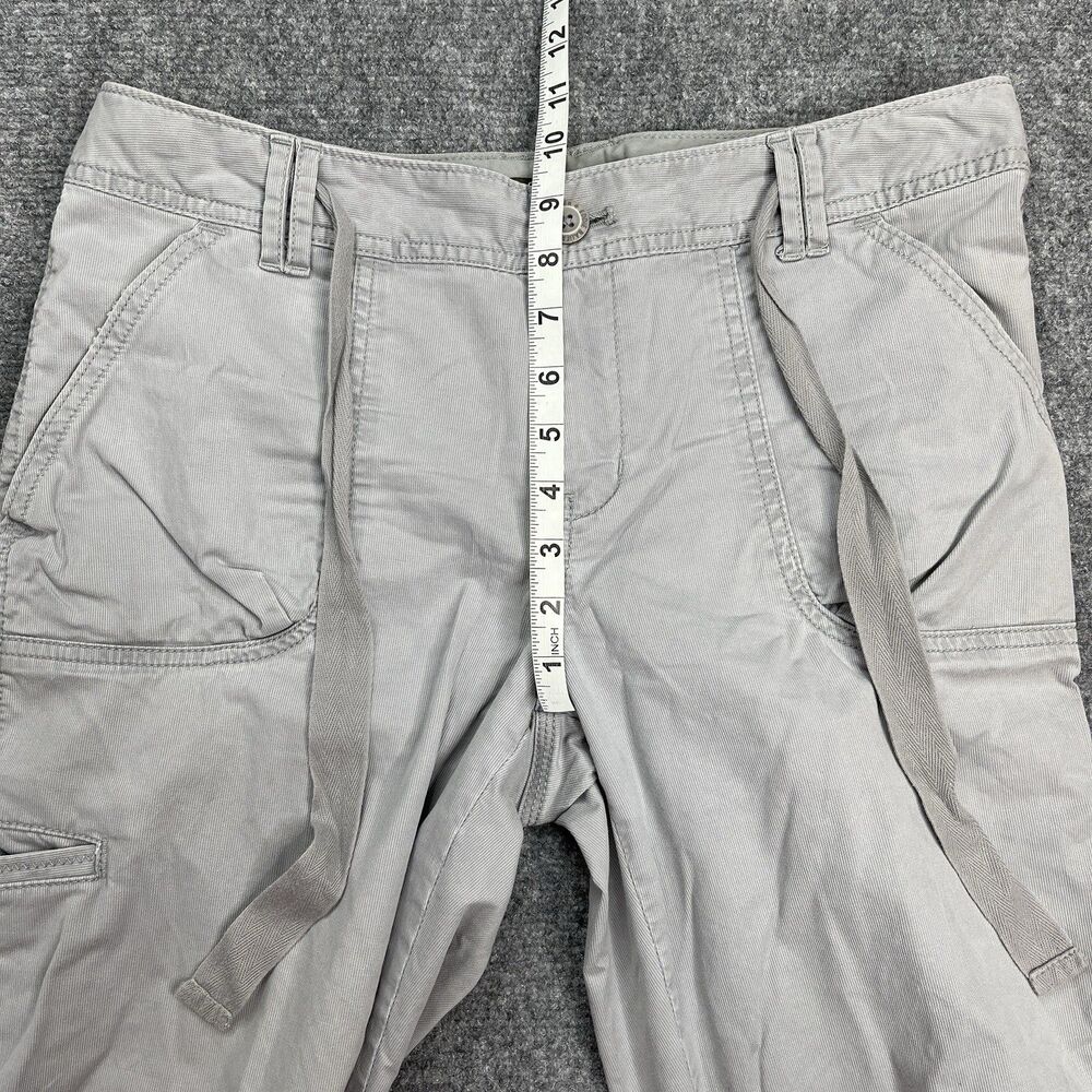 Eddie Bauer Shaw Fit Capri Pants Size 8 Gray Ribbed Tie Waist Hiking Outdoor - Picture 10 of 12